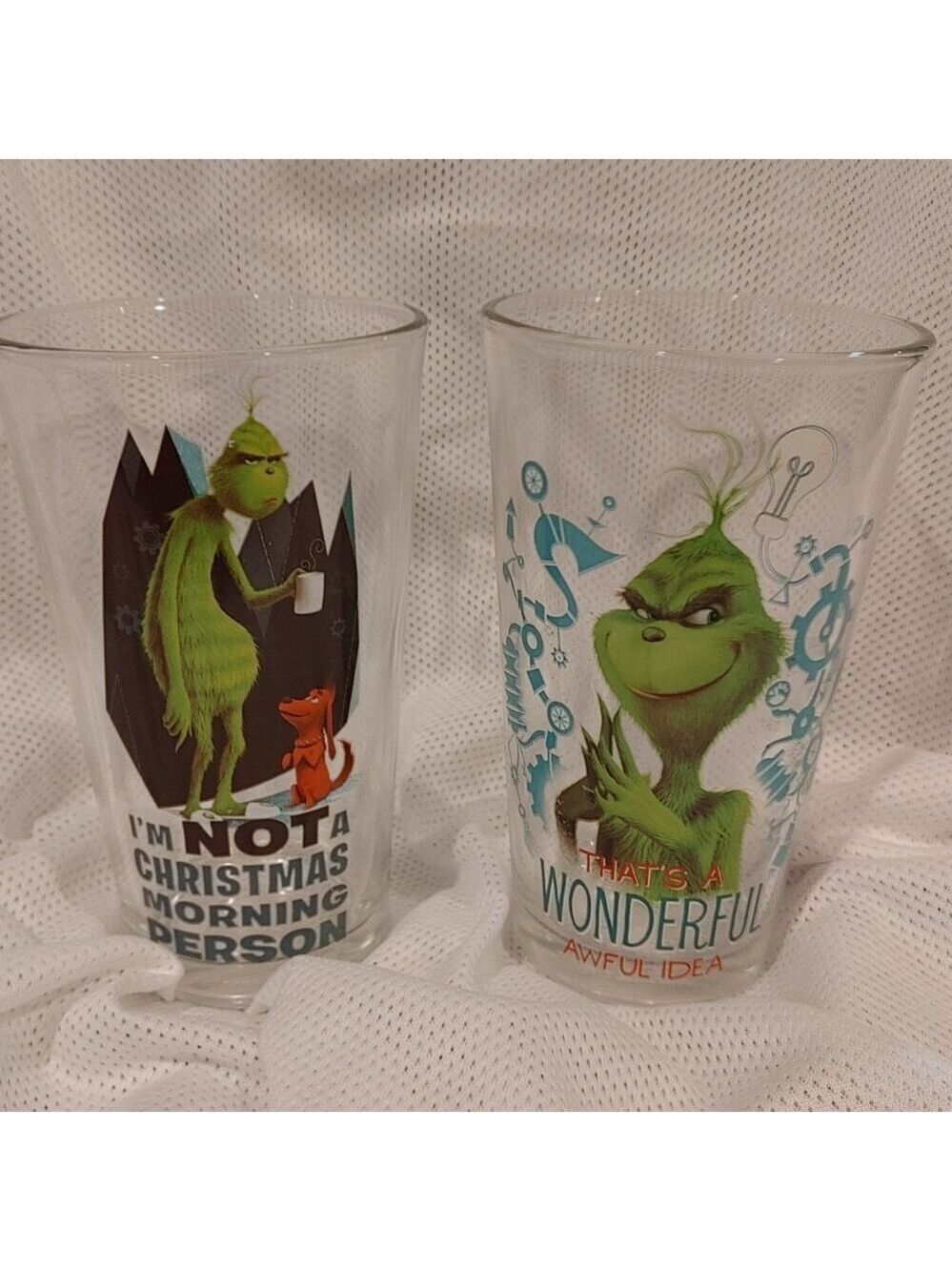 Set of 2 Christmas Grinch Glasses